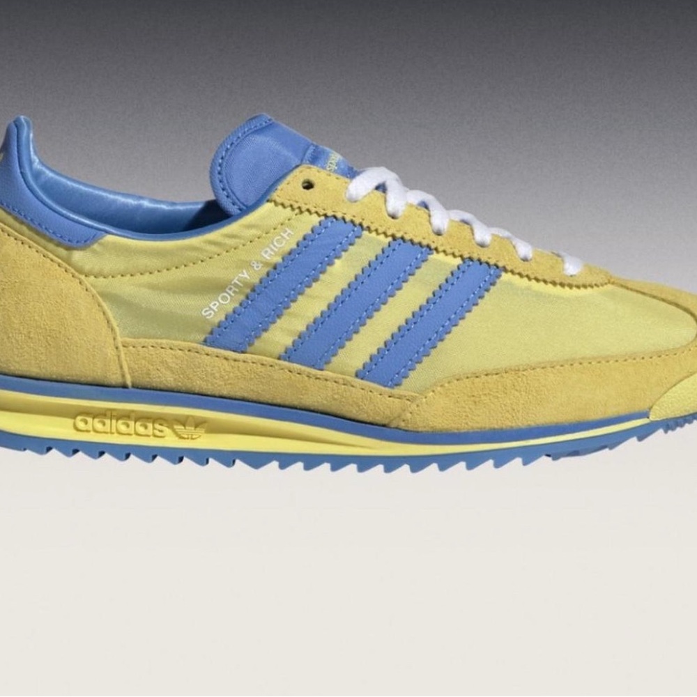 SPORTY & RICH X ADIDAS ORIGINALS
SL72 - Yellow/Blue
Brand new
Size 8 - Picture 7 of 8